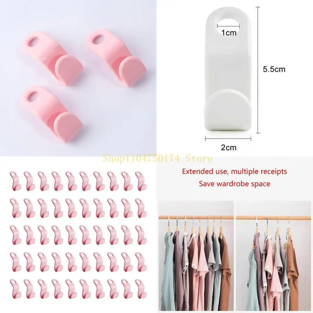 50 조각 행거 후크 플라스틱 매직 행거 후크 행거 공간 절약 최고 판매