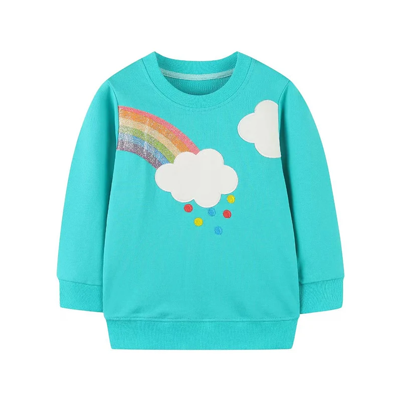 Little maven Herbst Baby Mädchen Oberteile Cartoon Regenbogen Sweatshirt Baumwoll-Hoodie Kinder Frühling Freizeitkleidung für Kinder von 2 bis 7 Jahren – Detail 2