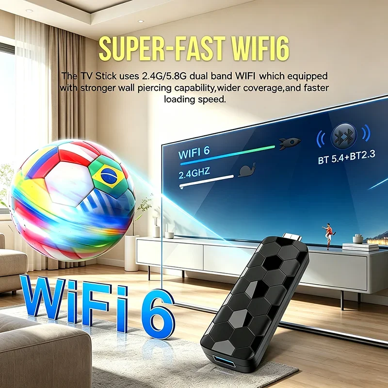 Android16 Smart Streaming TV Stick 8K UHD Decoding 8GB RAM+128GB ROM WiFi 6 Bluetooth Dual UI Home Cinema For YouTube Netflix
