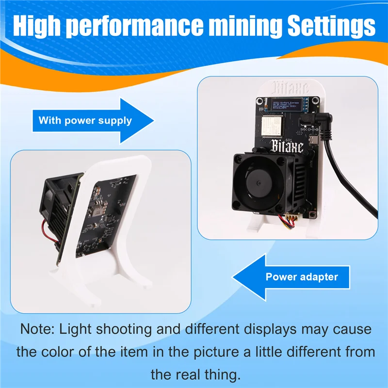 Bitaxe Gamma 601 BTC Solo Miner 1.2TH/S، 18-22W، BM1370 Asic Chip From Antminer S21 Pro، EU Plug، White Bitcoin Crypto Miner-A77