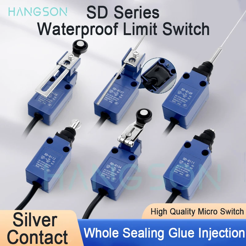 

Водонепроницаемый концевой выключатель IP67, скребок для ффекции, машина для уплотнения SD-8108, роликовый плунжер 8104, открытый SD-8107, переключатель хода, разведение