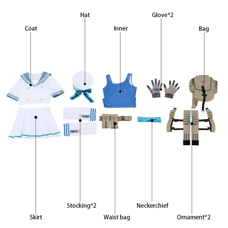 NIKKE:The Goddess Of Victory Nien Cospaly Costume JK School Uniform Skirt Outfits Halloween Costumes for Girl Women Men