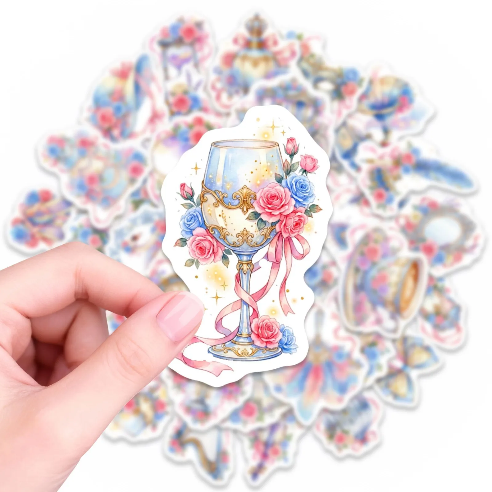 50-Pack Dreamy Vintage Rose Romantic Aesthetic Stickers for Phone Computer Notebook Luggage DIY Decoration
