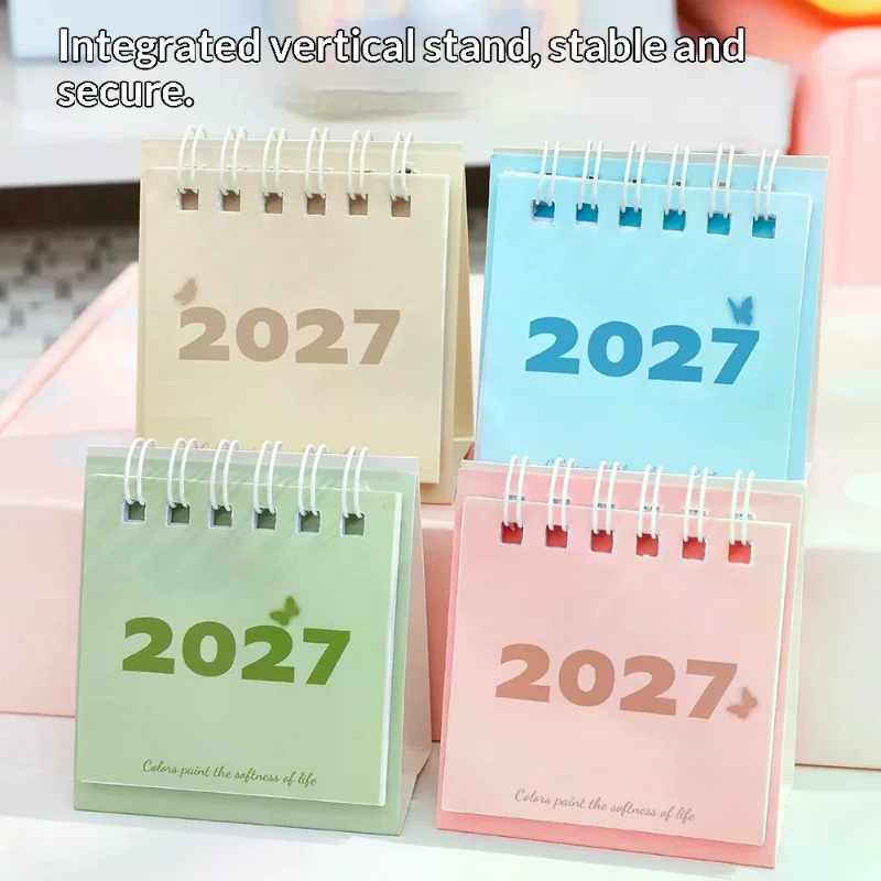 2027 Vintage Minimalist Monthly Desk Calendar With Memo Notes For Home Office School Planning