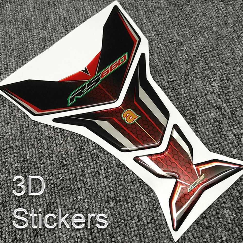 Stiker 3D sepeda motor untuk Aprilia RS660 RS 660 stiker gores tulang ikan penutup pelindung bantalan tangki bahan bakar minyak 2019 Aksesori 2020