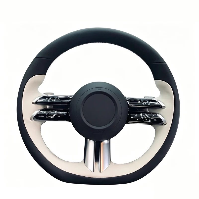 

Car Steering Wheel Cover for Mercedes Benz AMG GT A35 A45 A45S C43 CLS53 E53 E63 EQE 43 53 SL43 SL55 SL63 DIY Leather