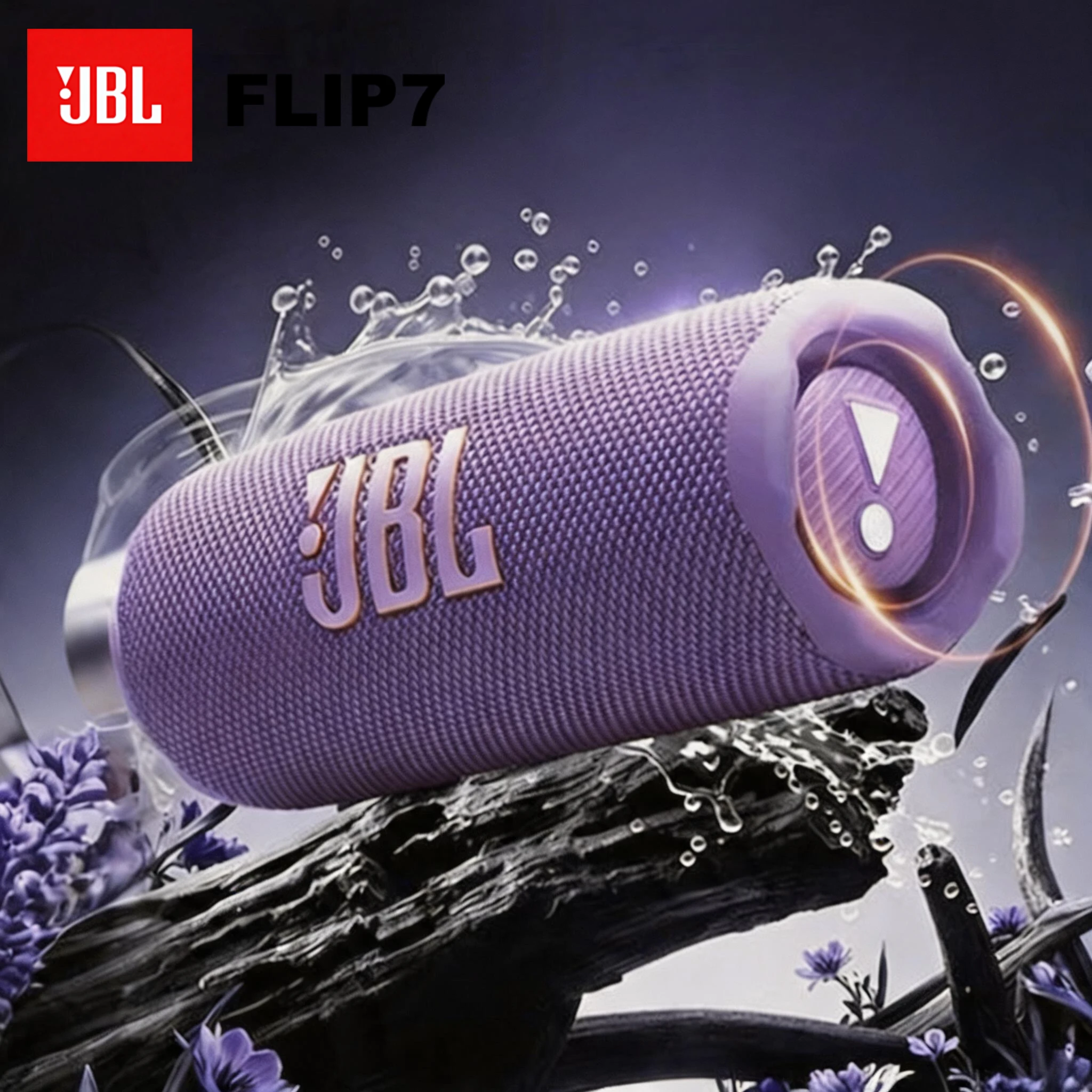 Altavoz inalámbrico para exteriores JBL Flip7, con bajos profundos, ideal para fiestas de camping y otras ocasiones.