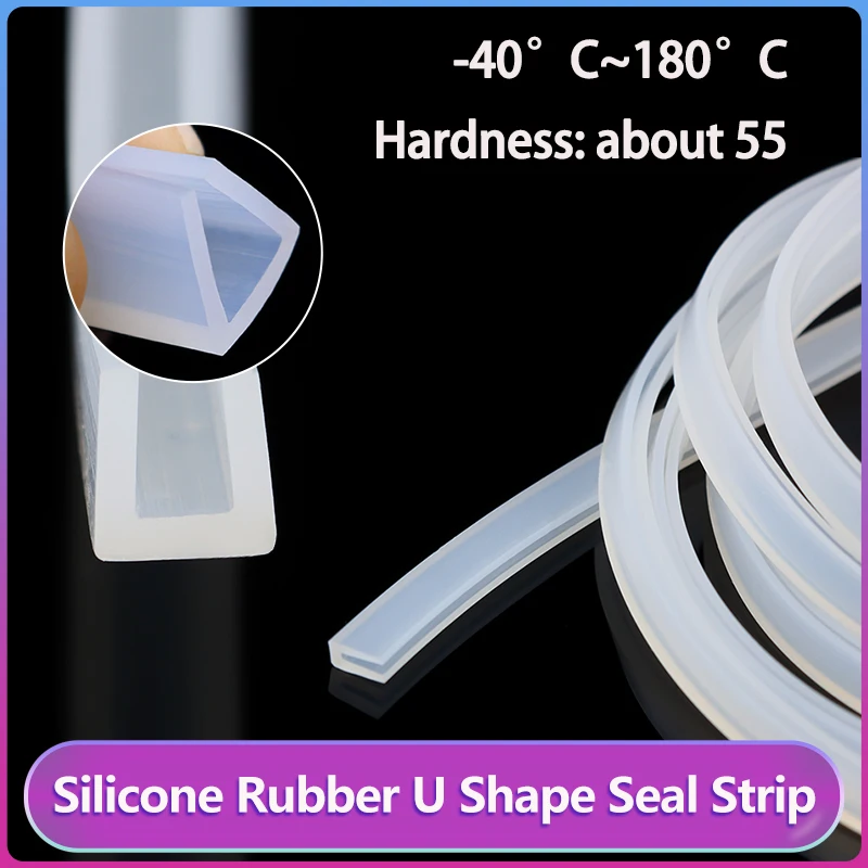 

2/5M Seal Strips U Shape Silicone Edge Protect Weatherstrip for Door Window Desk Waterproof Frameless Glass Steels Sealing Tape
