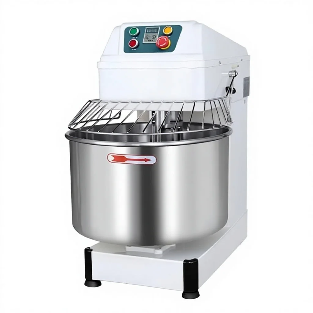 Double Action Two Speeds Spiral Dough Mixer 30L Capacity for 12KG Flour Mixing for Medium-Scale Food Production