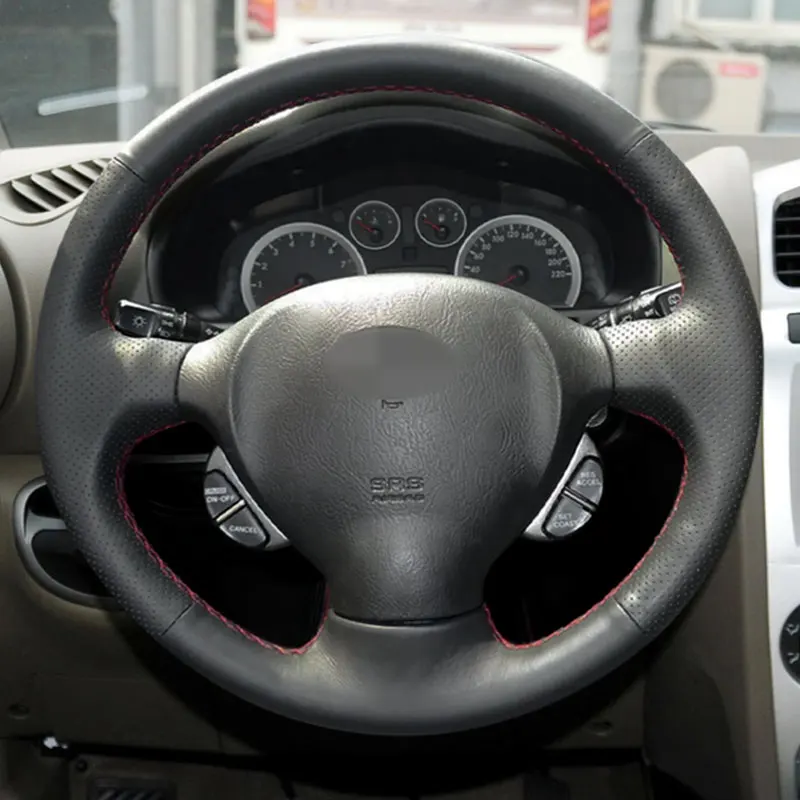 Braids On Steering Wheel For Hyundai Santa Fe 2001 2002 2003 2004 2005 2006 Car Inner Steering Wheel Hand Stitched Leather Cover