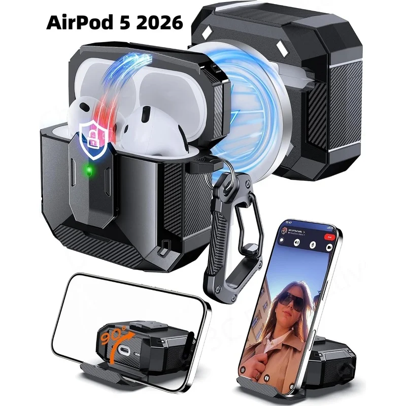  ﻿ 2026 Capa for AirPods 5 New Compatible MagSafe Pro 3 Shockproof Protective Case Automatic Switch Case For Men Air Pods 4/5