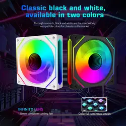 Computer Case 12cm RGB Fan Mute Mirror ARGB+PWM Silent Ventilador 12025 CPU Cooler Radiator