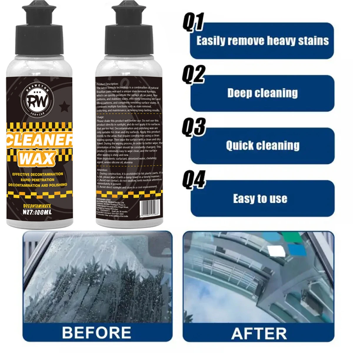 Car cleaner Car Ceramic Coating Body Polish Shine Paint Degreaser Spray Hydrophobic Shine Auto Dust Cleaner Wax Car Accessories