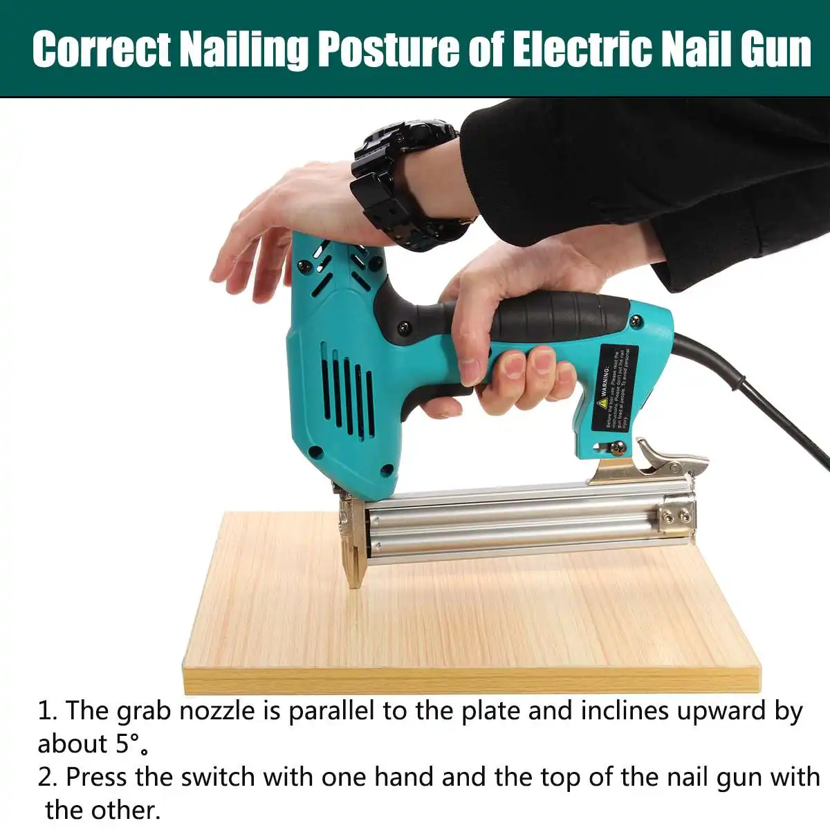 

220V 2000W Electric Straight Nail Gun 10-30mm High Power Heavy-Duty Woodworking Tool Electrical Staple Nail