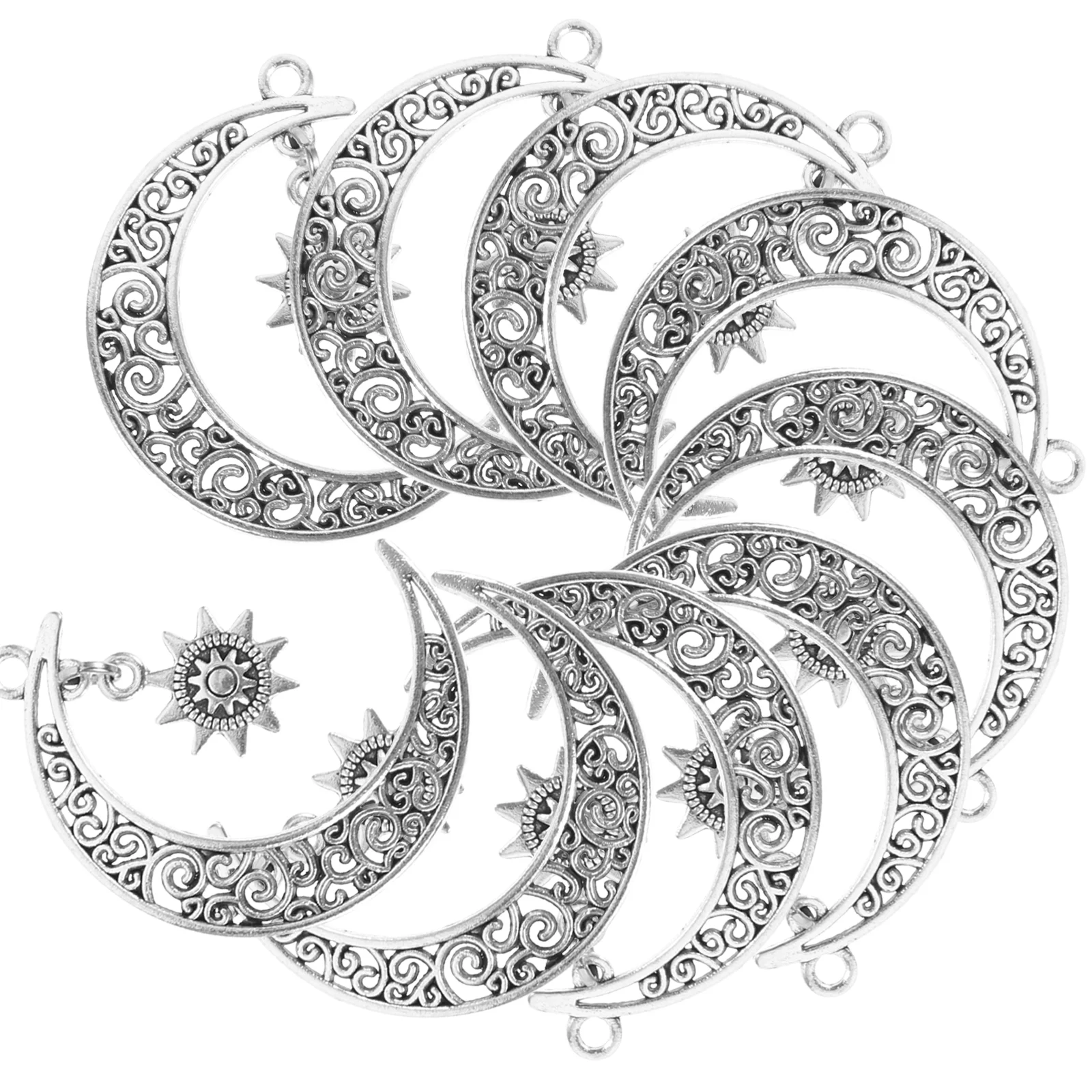 

10 Pcs Pendant Jewelry Accessory Alloy Design Silver Necklace Decorative Charm for Bracelets Earrings Crafts