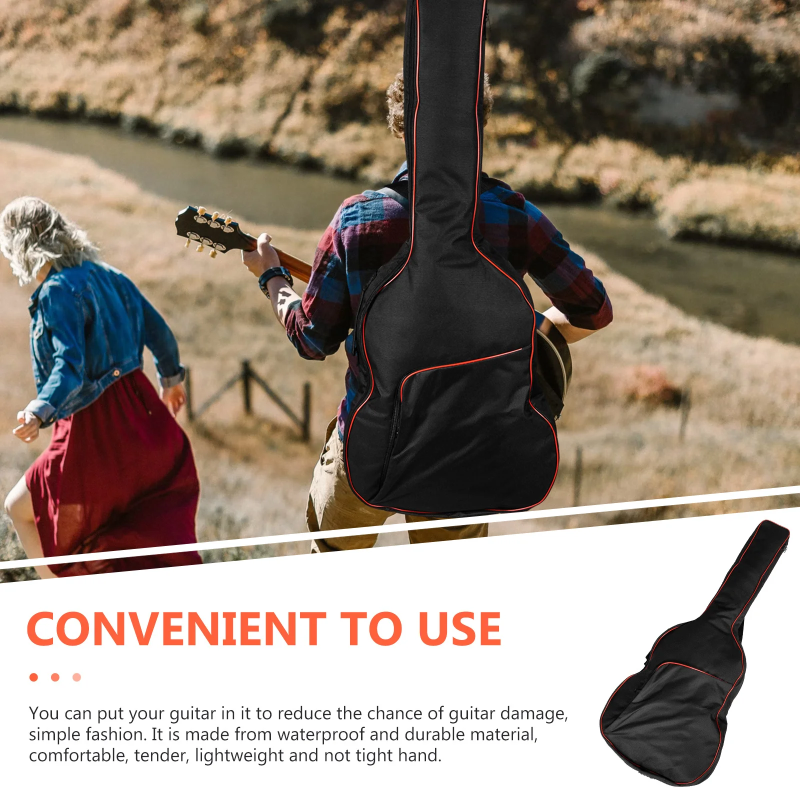 

Durable Waterproof Oxford Cloth Guitar Carrying Bag Suitable for 41 Inch Electric Guitar Storage Pouch Instrument Pouch