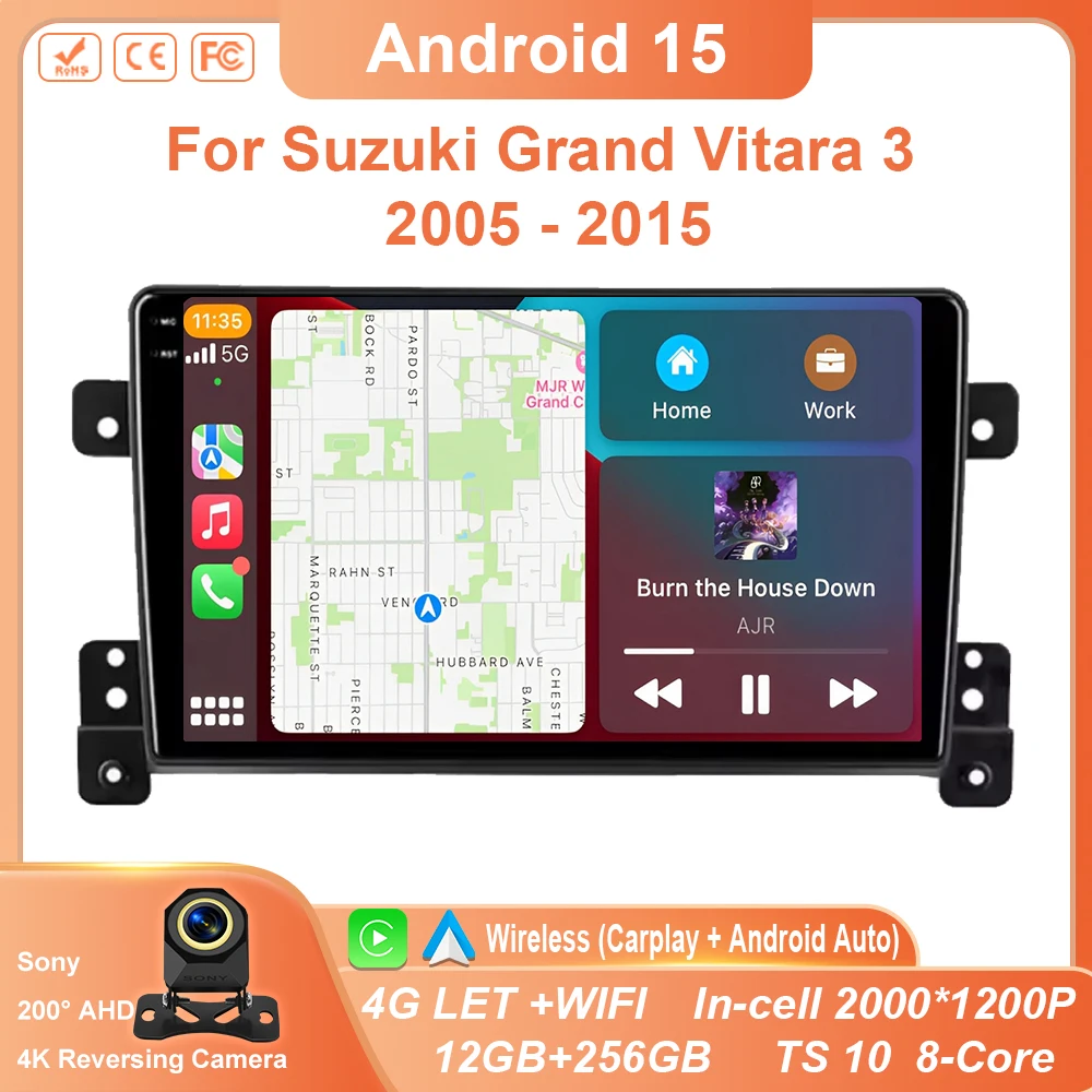 Android For Suzuki Grand Vitara 3 2005 - 2015 Car Radio Multimidia Player Navigation 4G Carplay Car GPS Intelligent Systems WIFI