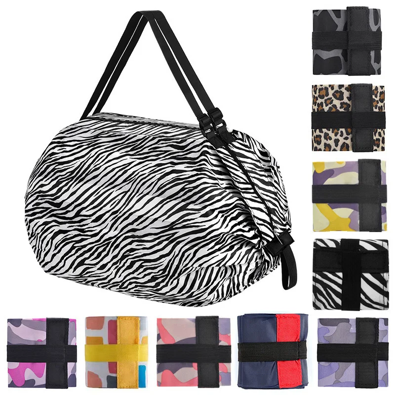 موضة زيبرا للمتسوقين أكياس لسيدة طوي ليوبارد السوق الحقيبة المرأة كبيرة حمل حقيبة السفر التمويه أكياس التسوق القابلة لإعادة الاستخدام