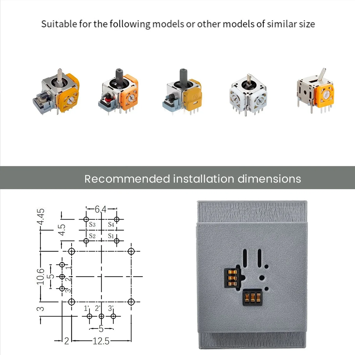 For PS5 PS4 Switch XBOX 13mm Hall Joystick Test Equipment Effect and Carbon Film Universal Improve Replace Efficiency DY