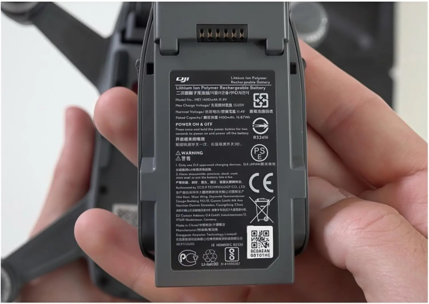 1480mAh 11.4V RC Drone Battery ，Compatible for DJI Spark UAV Battery Accessories(2pcs)