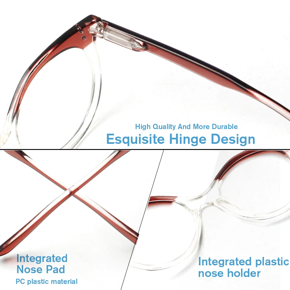 CLASAGA-Lunettes de Lecture Rondes pour Homme et Femme, Monture Transparente, Verres Transparents HD, Dioptrie, 0 -- + 600