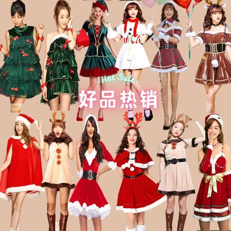 Christmas Costume Santa Claus Dress For Female Adult Reindeer Party Princess Cosplay Performance Costume