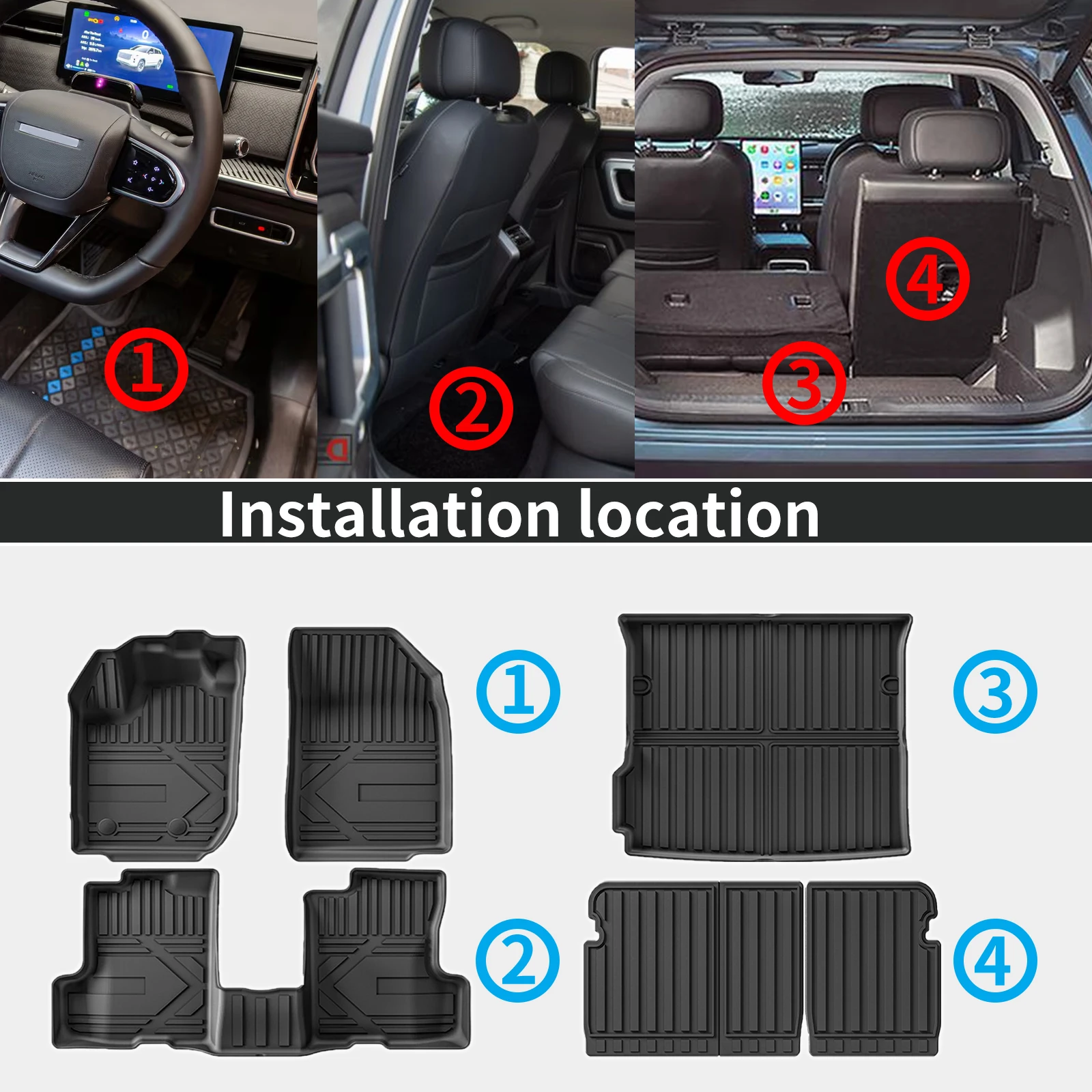 for Dacia Renault Duster Petrol Fuel  2018-2023 2024 LHD Eco-Friendly TPE Floor Mats Non-Slip Dustproof Car Interior Accessories view 2