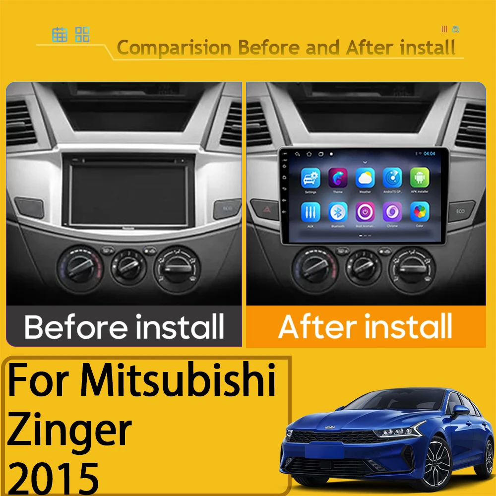 Auto Radio Android For Mitsubishi Zinger 2015 Navigation Video Car Player Screen Head Unit No 2din Monitor WIFI CPU QLED Dash