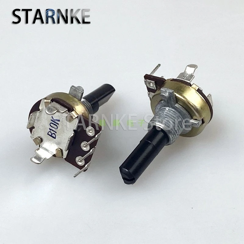 

2PCS 161 Type B10K Power Amplifier Volume Potentiometer Vertical Single 3-Pin Computer Speaker Recorder D Shaft Length 25mm