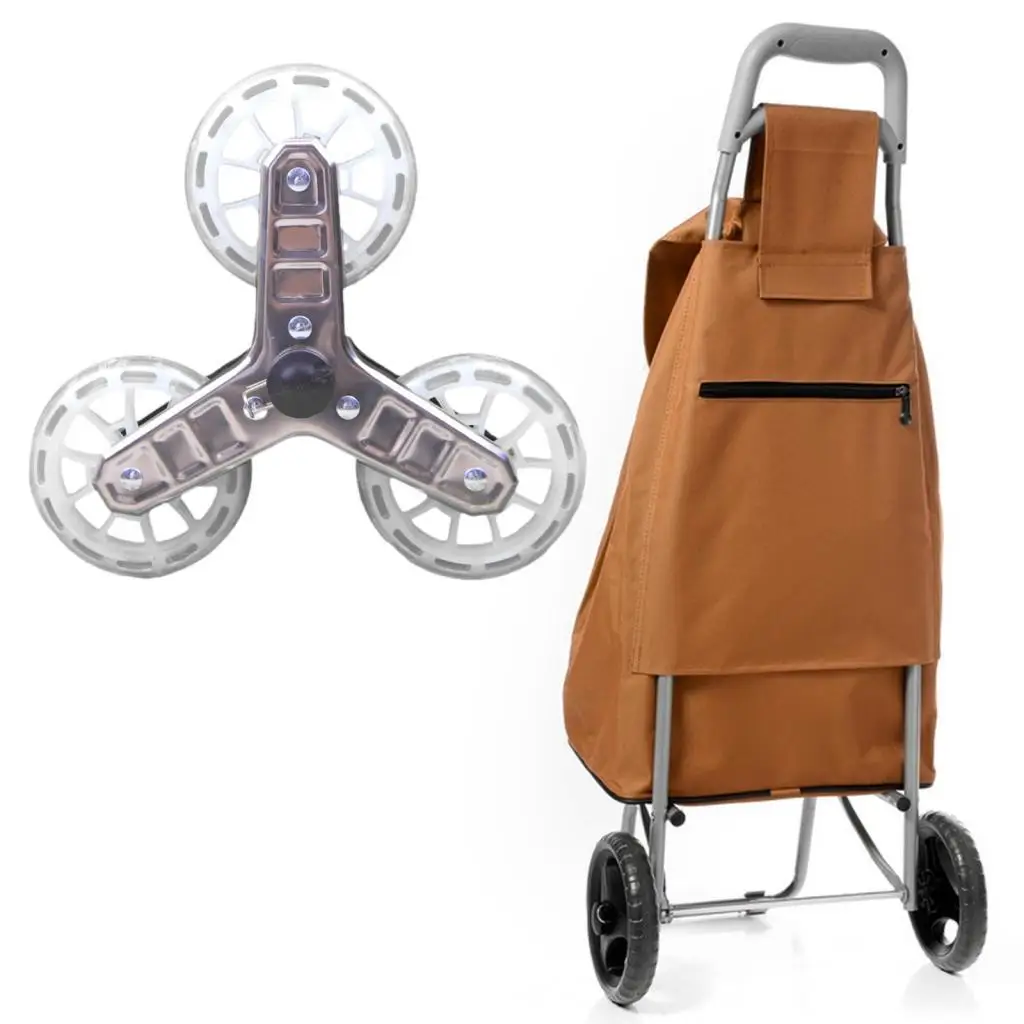 Stair Climbing Wheel Trolley Stainless Steel Grocery Replacement Stairs Barrow Climber Truck Roller Caster Triangle Wheel