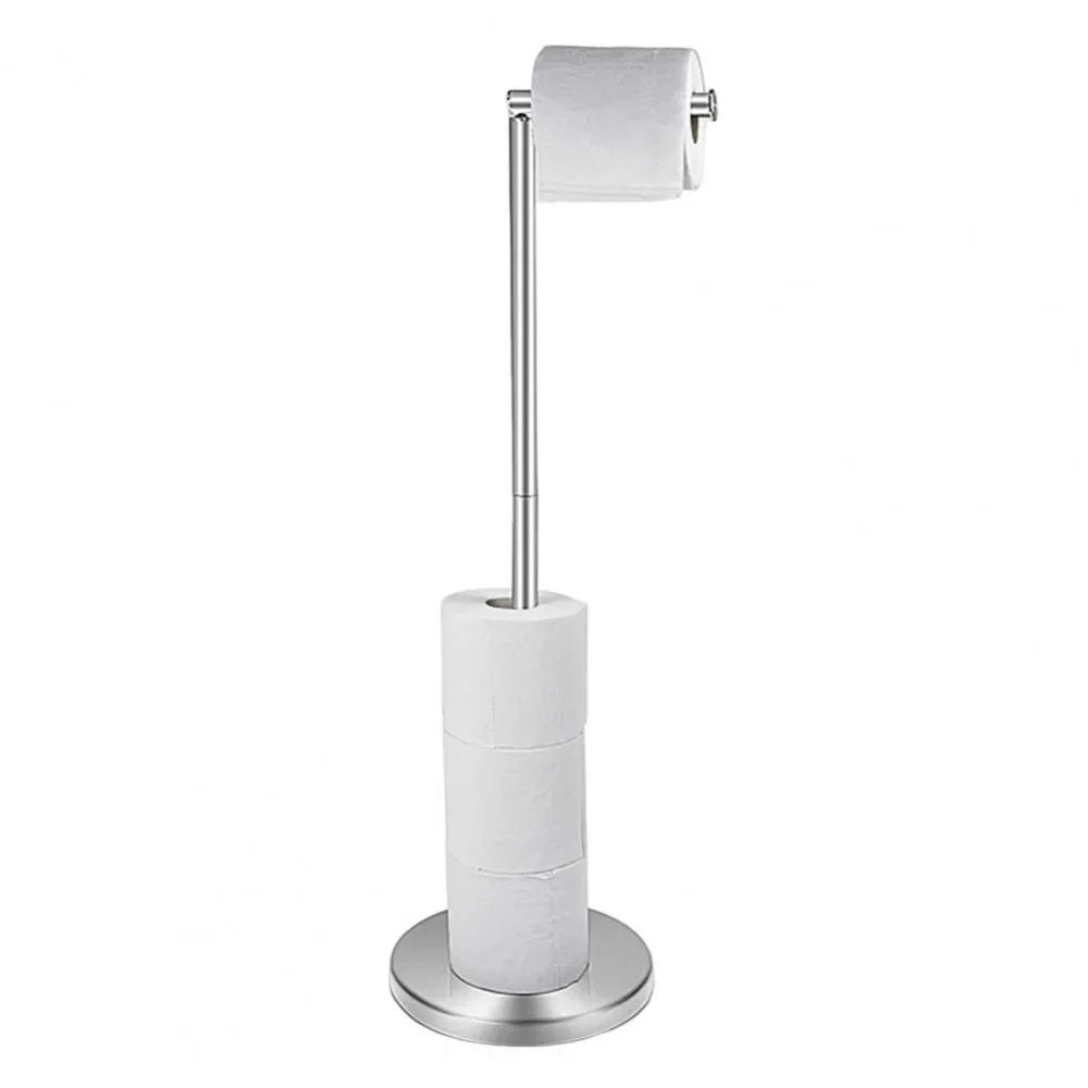 Universele roestvrijstalen toiletpapierhouder, vrijstaande toiletpapierhouder, modern design, opbergrek voor rolpapier, tissuehouder
