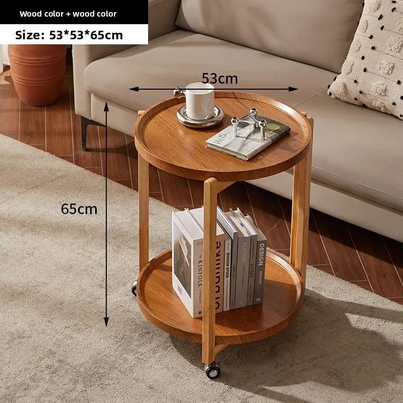 Stable Movable trolley side table Living room coffee table Movable coffee table sturdy and durable