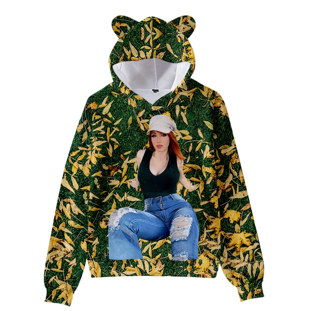 

Amouranth Cat Ear Hoodie Women Men Hooded Sweatshirt Casual Cute Pullover Clothes