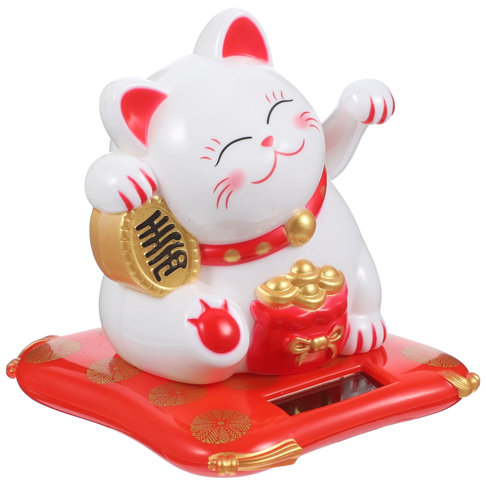 

Ornament Figurine Solar Powered Waving Arm Decorations for Home Office Car 8cm Plastic Cute Cats Statue Gifts