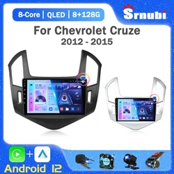 Radio con GPS para coche, reproductor Multimedia con Android 12, 2DIN, Carplay, para Chevrolet Cruze J300 J308 2012-2015