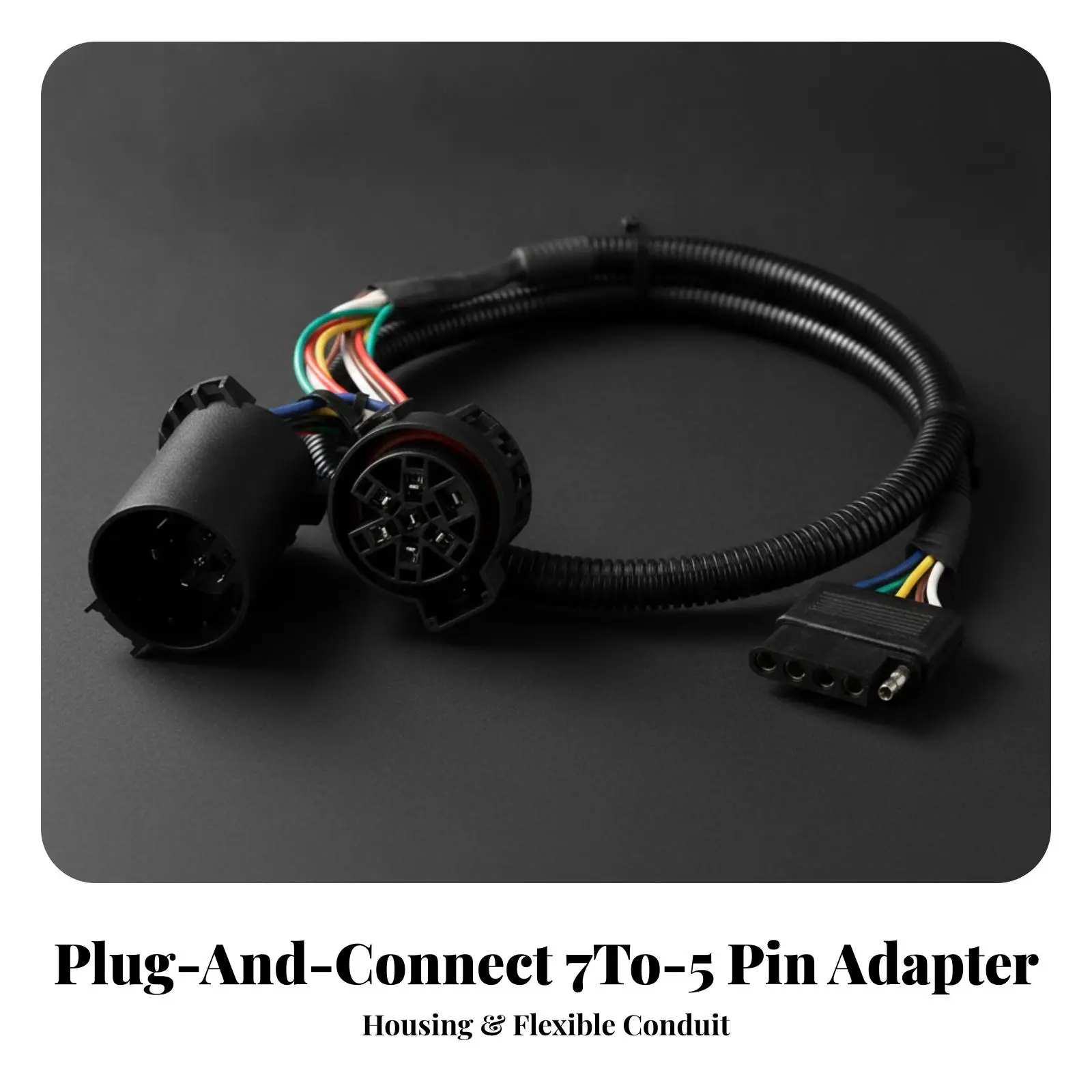 Trailer Connector Shielding 7-Pin to 5-Pin Trailer Wiring Harness