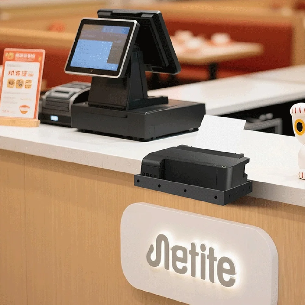 

1 Piece Stainless Steel Thermal Printer Tray Shelf Wall Mount For POS KDS System Kitchen Home Organization Storage Box