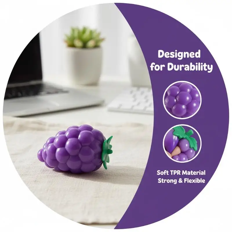 Handmade Grape Fidget Sensory Toy Sticky Slow Rebound Soft Squeeze for Autism Kids Special Needs Anxiety Relief