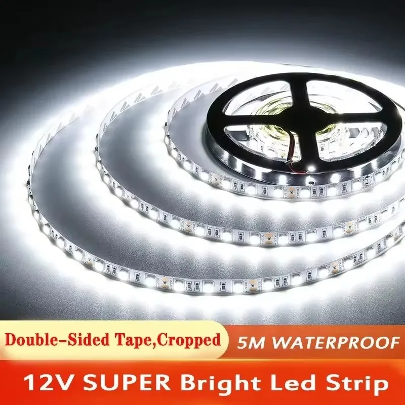 12V 5M Led Strip Light Smd 2835 60 Leds/M Blue Red Green Yellow Warm White Ice Flexible Ribbon Tape Lamp Diode Waterproof Luces