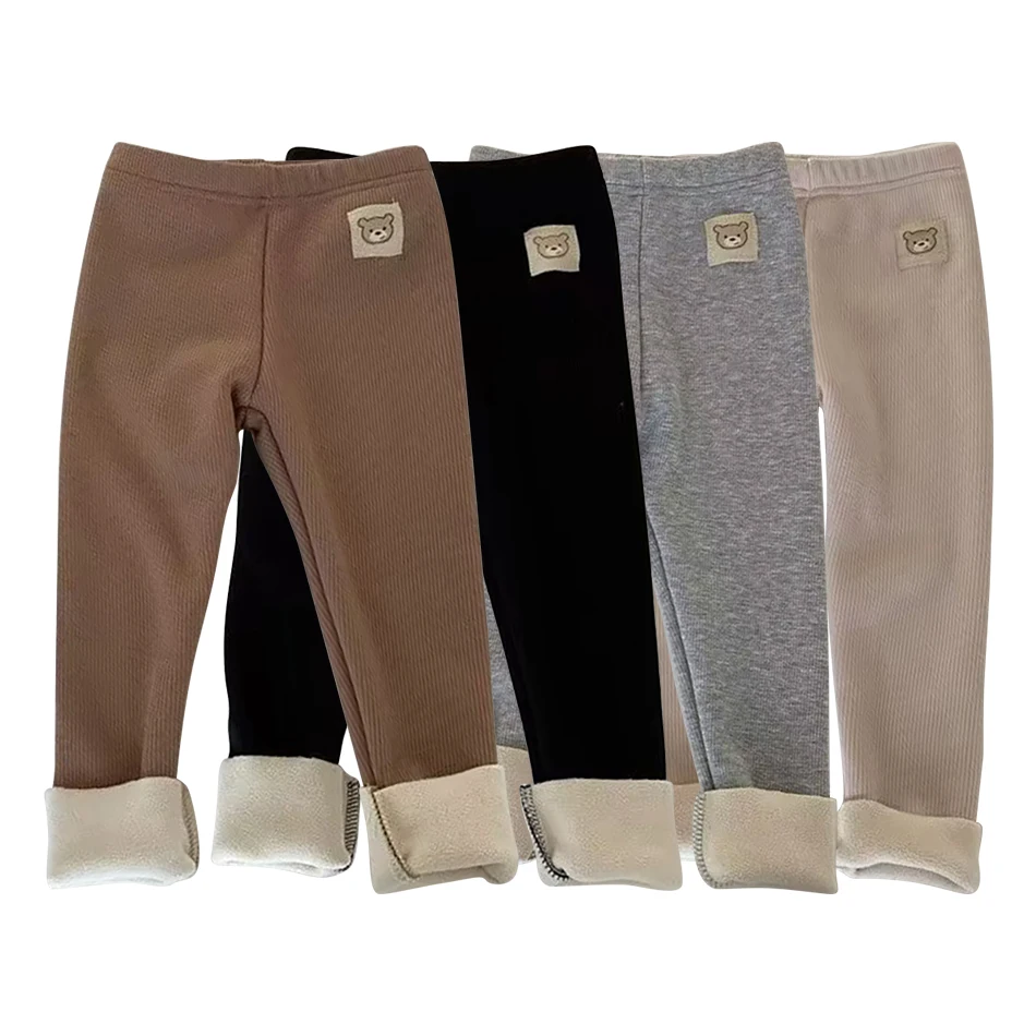 

New Arrival Unisex Kids' Plush Warmth Bottoms with Cartoon Patterns Ideal for Autumn and Winter Outdoor Activities Kids Pants