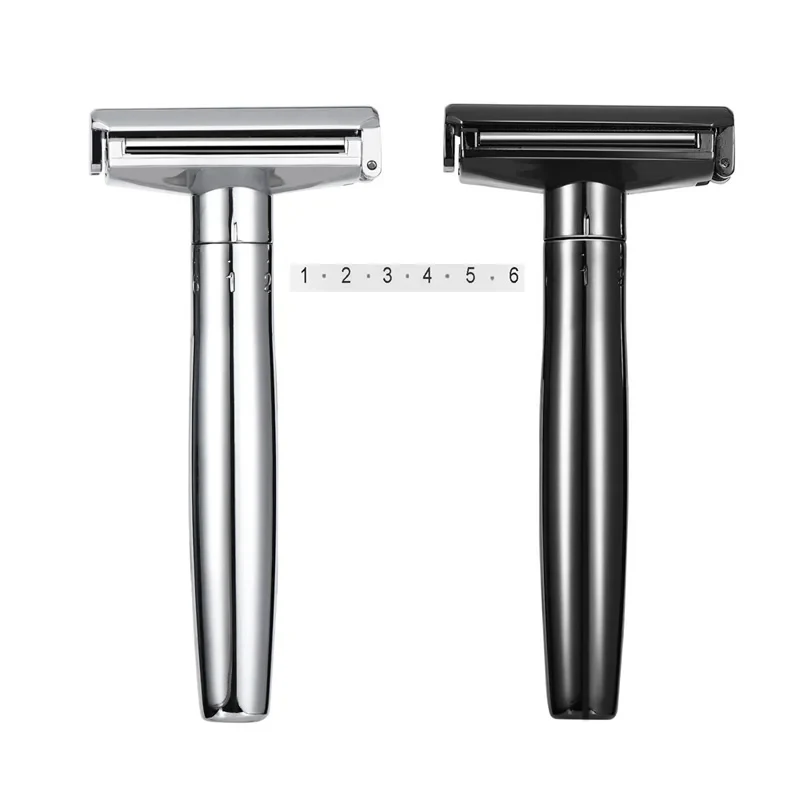 Whityle Adjustable Safety Razor 1-6 Edge Control Beard Care For Men Zinc Alloy Shaver With 10 Shaving Blades Free Shipping