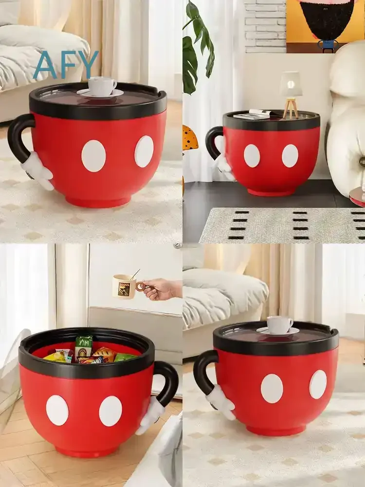 Creative Coffee Cup Storage Tea Table for Resin Sculpture Luxury Living Room Sofa Side Corner Tables Bedroom Nightstands