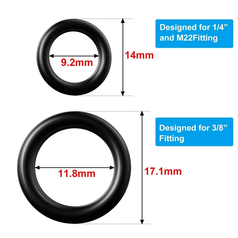 50 Pieces Power Pressure Washer O-Rings Replacement For 1/4 Inch,3/8 Inch,M22 Quick Connect Coupler