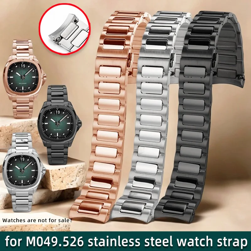 Correa de reloj de acero inoxidable para Mido M049.526, nueva serie de televisión helmsman, correa curva de acero inoxidable para hombre, liberación rápida de 22mm