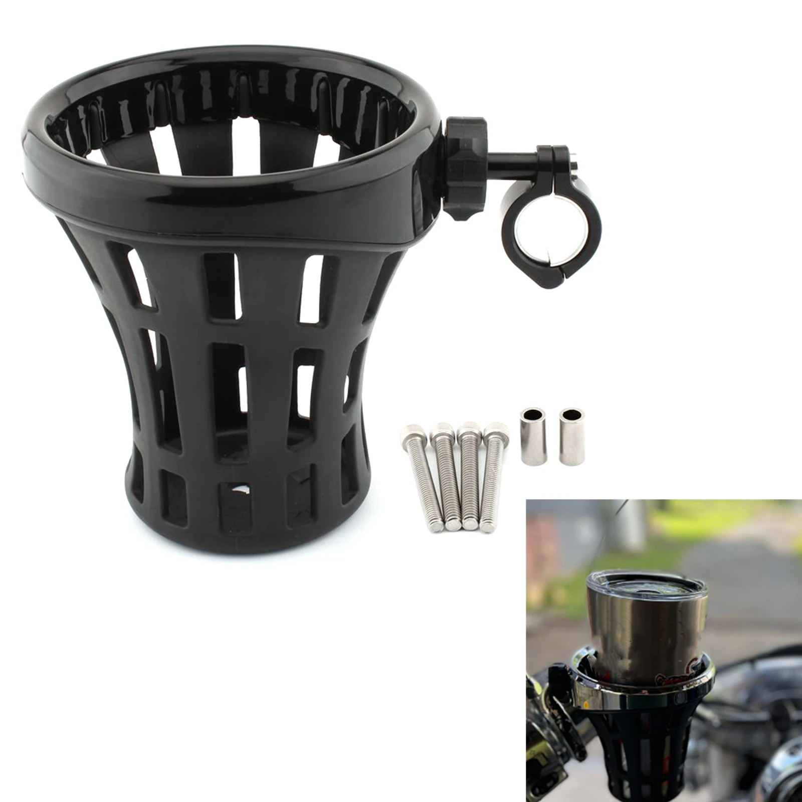 

Motorcycle 22 mm-25 mm Fixed Handlebars Cup Holder Drink Mounted Bracket