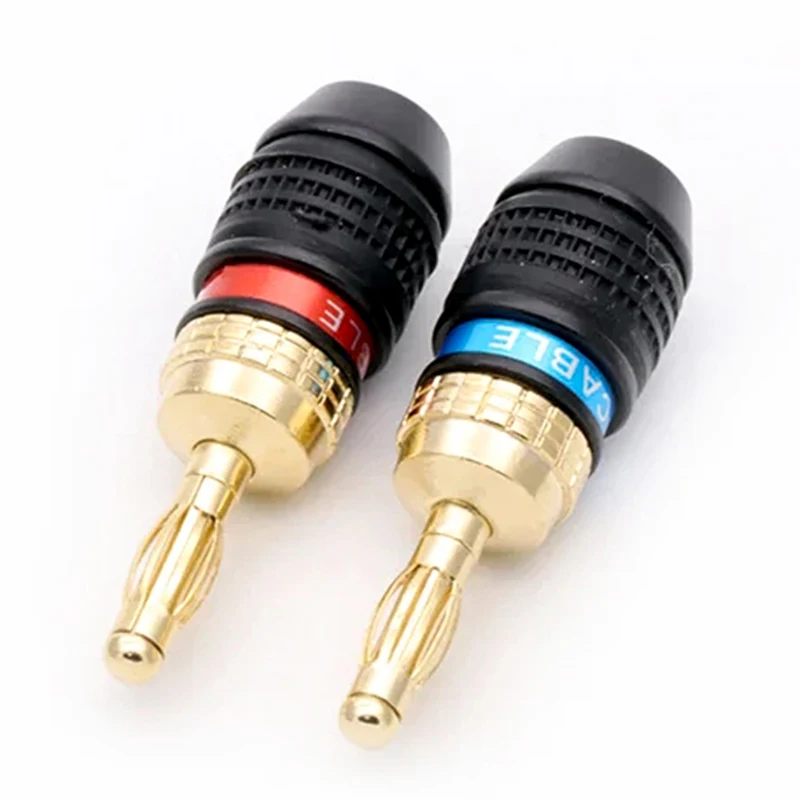 Banana Plugs 24K Gold-plated 4MM Banana Connector with Screw Lock for Audio Jack Speaker Plugs HiFi Amplifiers Cable Adapter