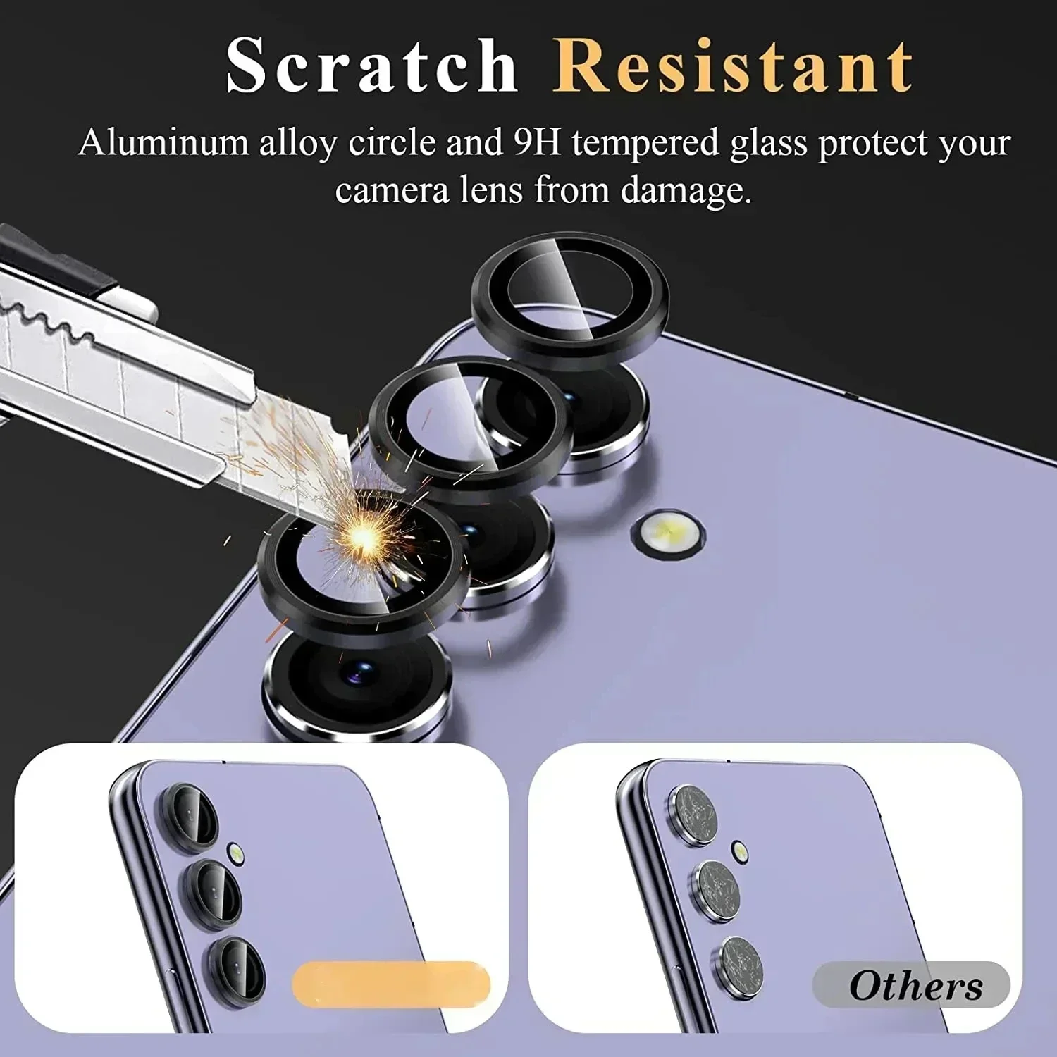 Protector de anillo de lente de cámara para Samsung A54, A14, A34, S23 Plus, 5G, vidrio templado, tapa de caja de Metal