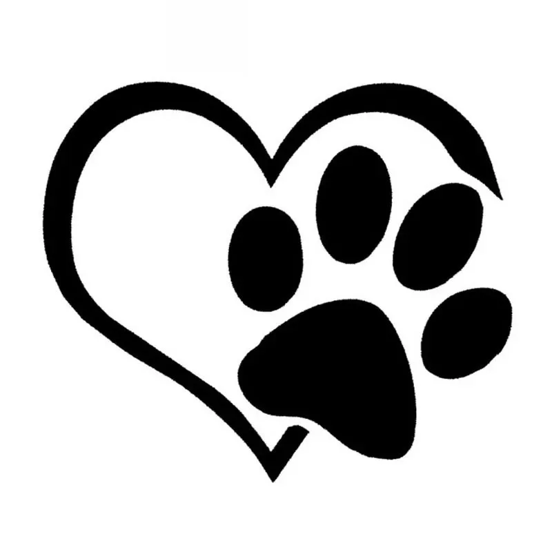 

Love Cat and Dog Footprint Car Sticker High Quality Car Decoration Personality Pvc Waterproof Decal Black/white, 10cm*9cm