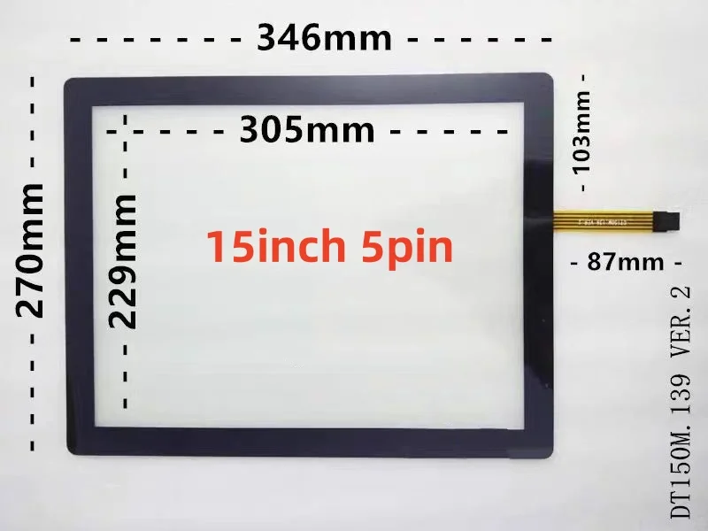 15 Zoll 5-poliger schwarzer Glasrahmen-Touch-Amt Fujifilm HIGGSTEC AD METRO @-Touch VICPAS Green Gtouch ELO 3 m Microtouch-Touchscreen