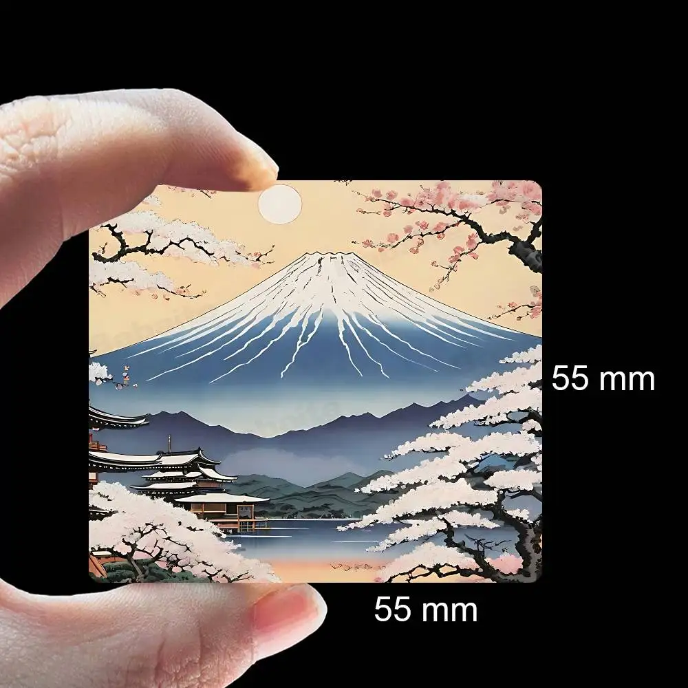 H-Hokusai O-Ohara K-Koson الفن الياباني 1 قطعة مغناطيس الثلاجة شخصية حامل صور مغناطيسي صورة مربعة متينة #6